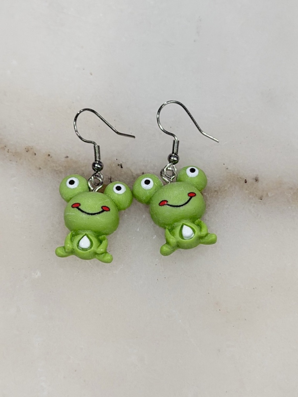 Cute Frog Dangle Earrings Kawaii Green Frog Jewelry Cartoon Animal